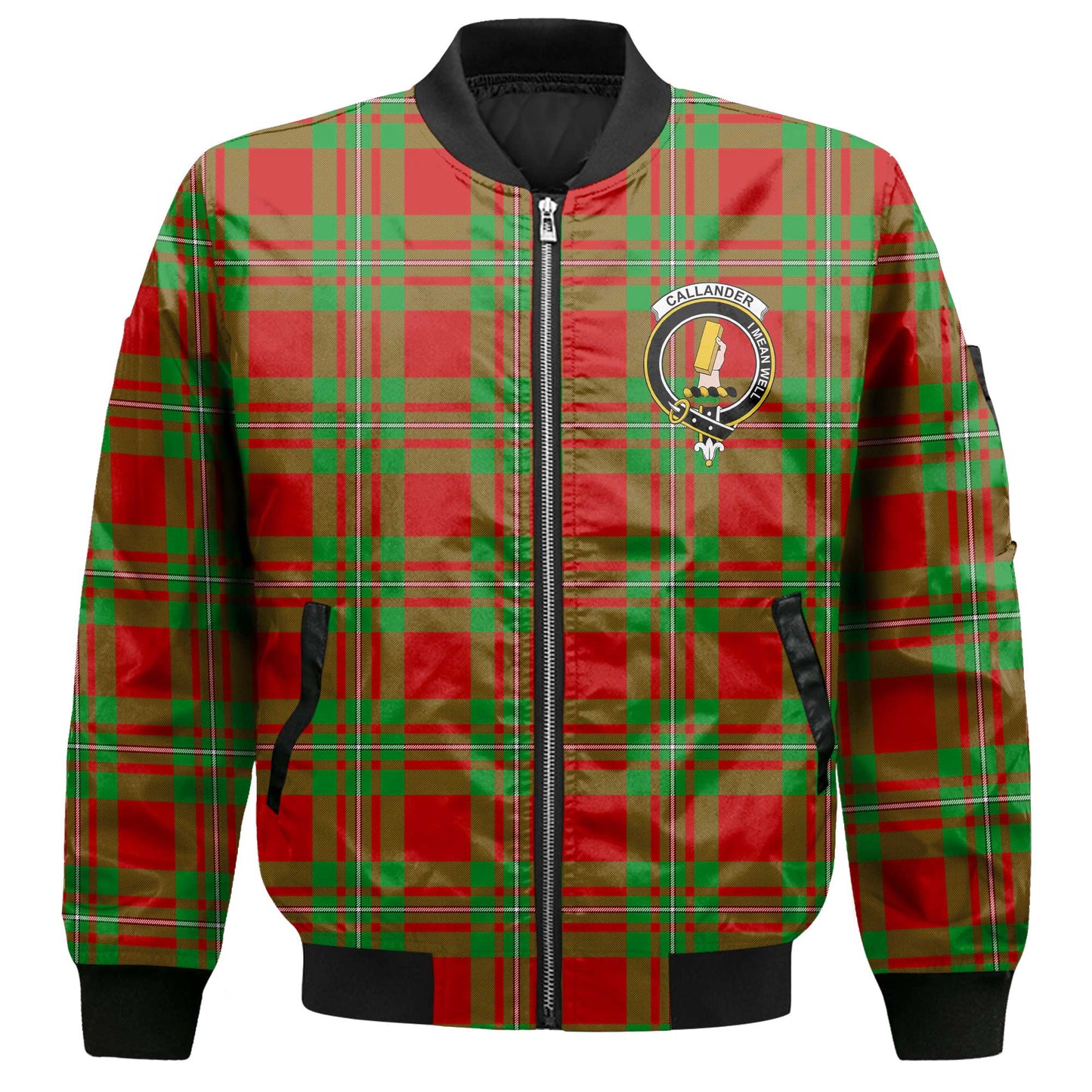 Clan Callander Tartan Men Bomber Jacket Crest And Plaid Basic Style