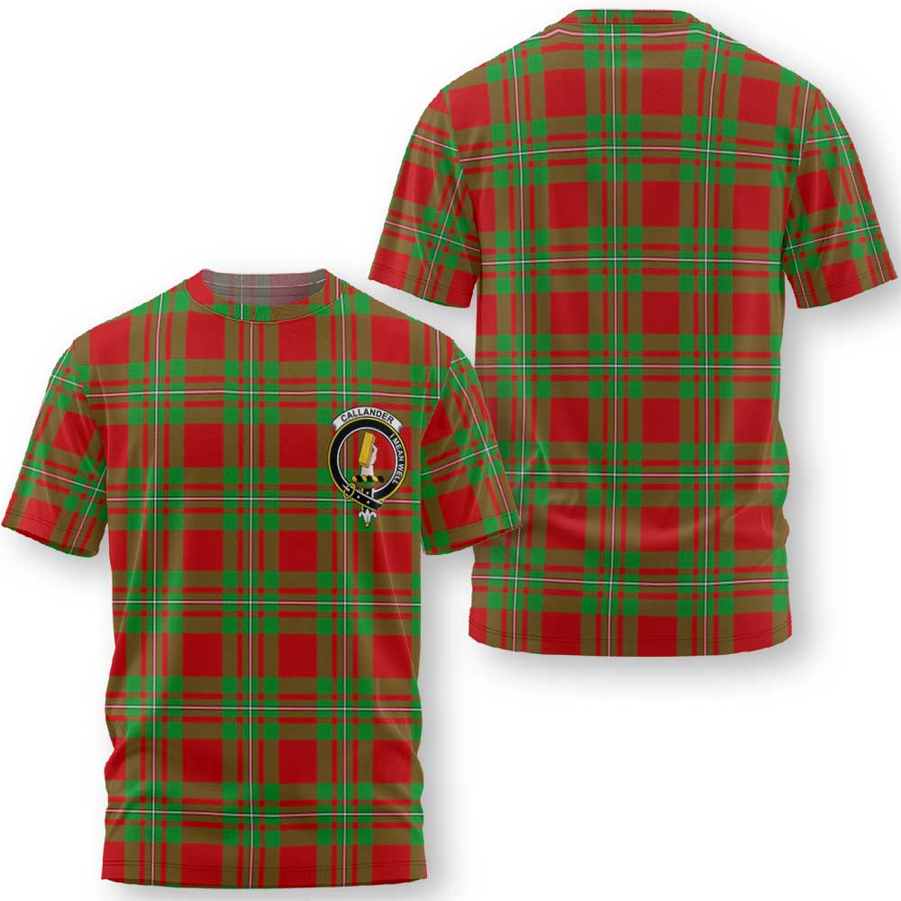 Clan Callander Tartan Men T Shirt Crest And Plaid Basic Style