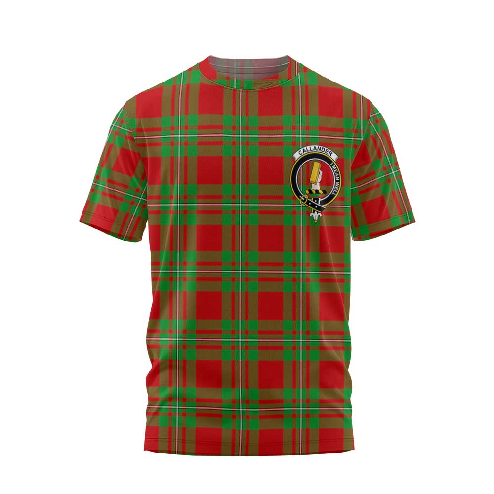 Clan Callander Tartan Men T Shirt Crest And Plaid Basic Style