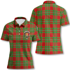 Clan Callander Tartan Women Polo Shirt Crest And Plaid Basic Style