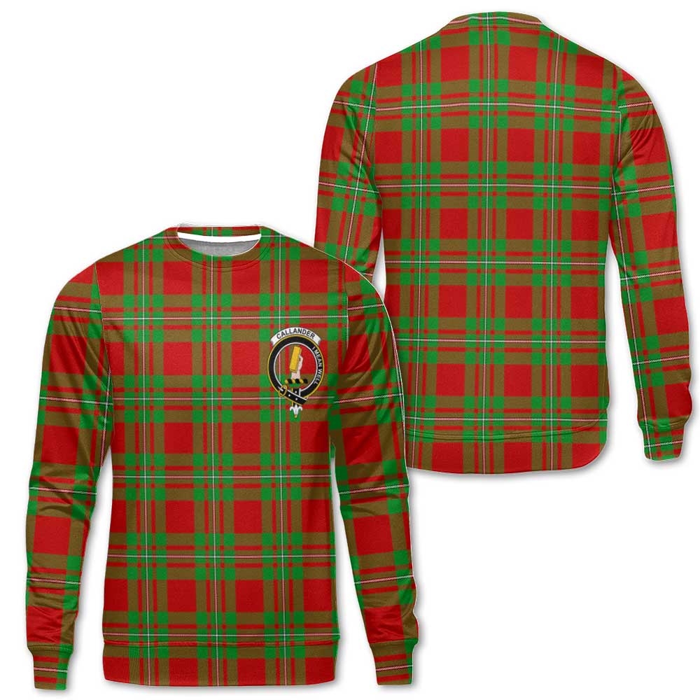 Clan Callander Tartan Women Sweatshirt Crest And Plaid Basic Style