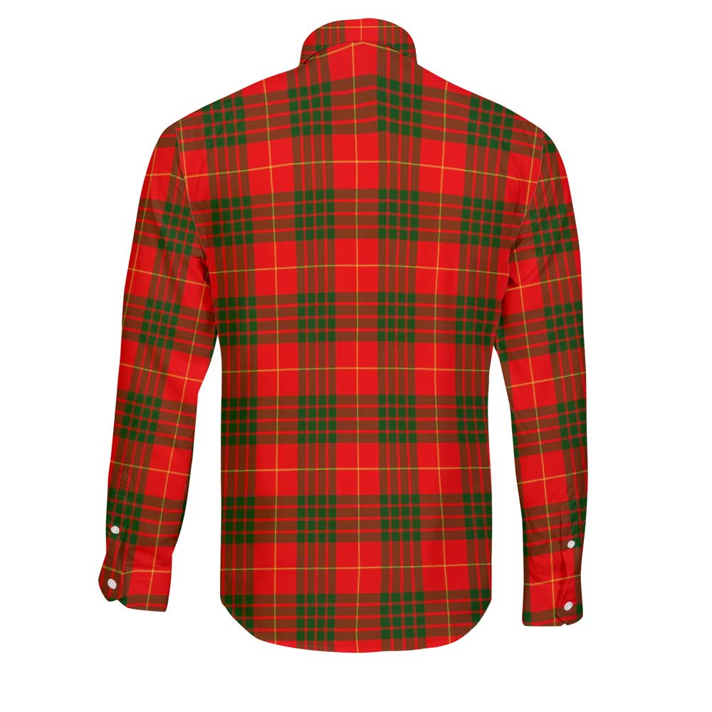 Clan Cameron Tartan Long Sleeve Button Shirt Crest And Plaid Basic Style
