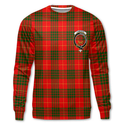 Clan Cameron Tartan Men Sweatshirt Crest And Plaid Basic Style