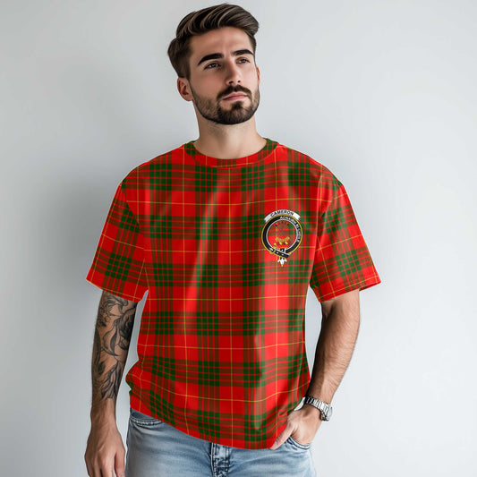 Clan Cameron Tartan Men T Shirt Crest And Plaid Basic Style