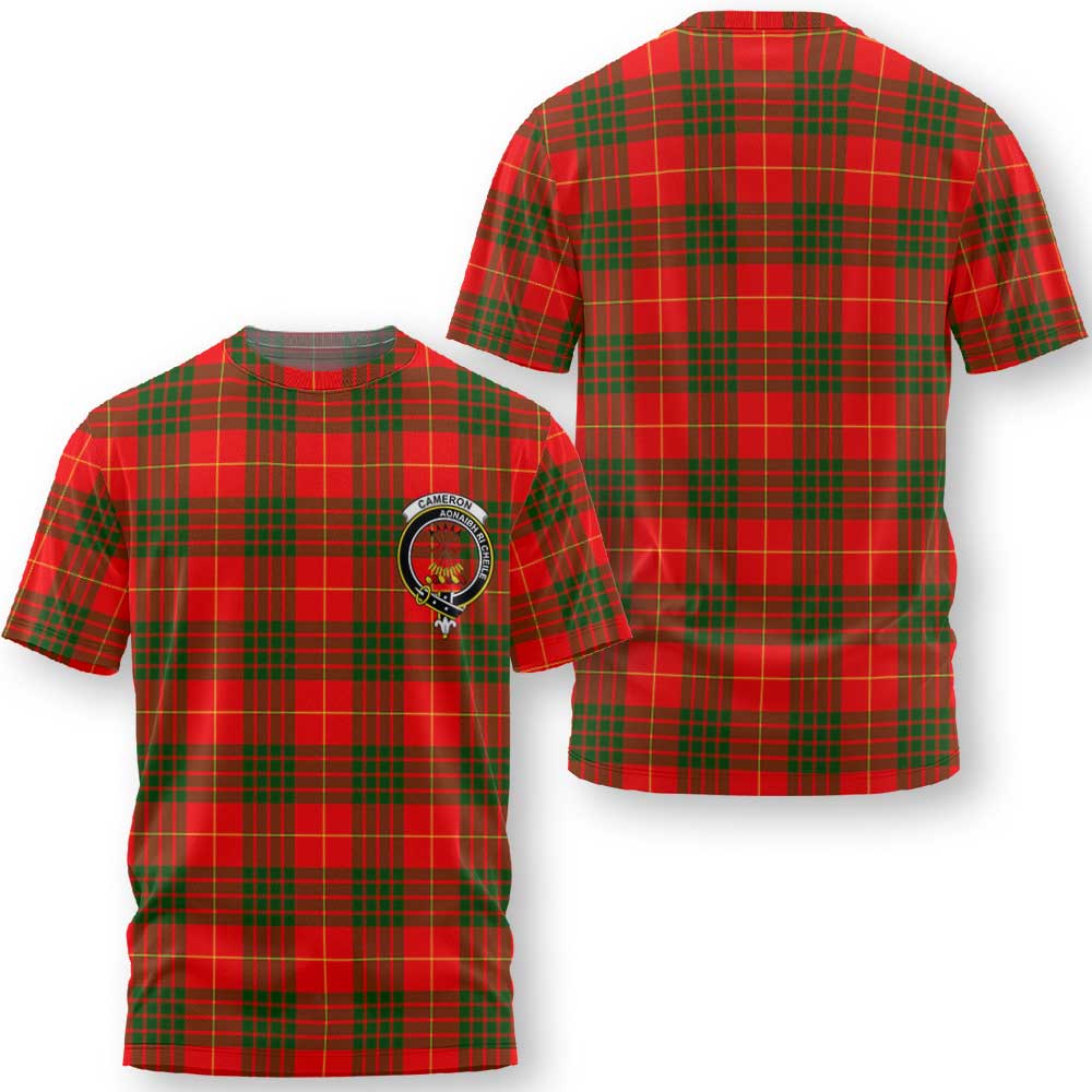 Clan Cameron Tartan Men T Shirt Crest And Plaid Basic Style