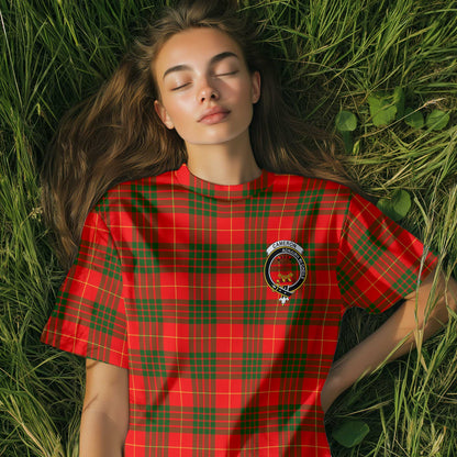 Clan Cameron Tartan Women T Shirt Crest And Plaid Basic Style