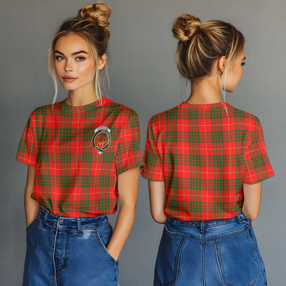 Clan Cameron Tartan Women T Shirt Crest And Plaid Basic Style