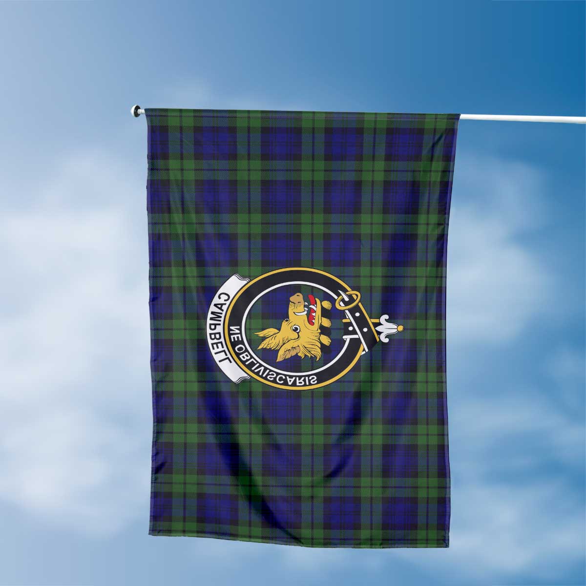 Clan Campbell Tartan Flag Crest And Plaid Basic Style