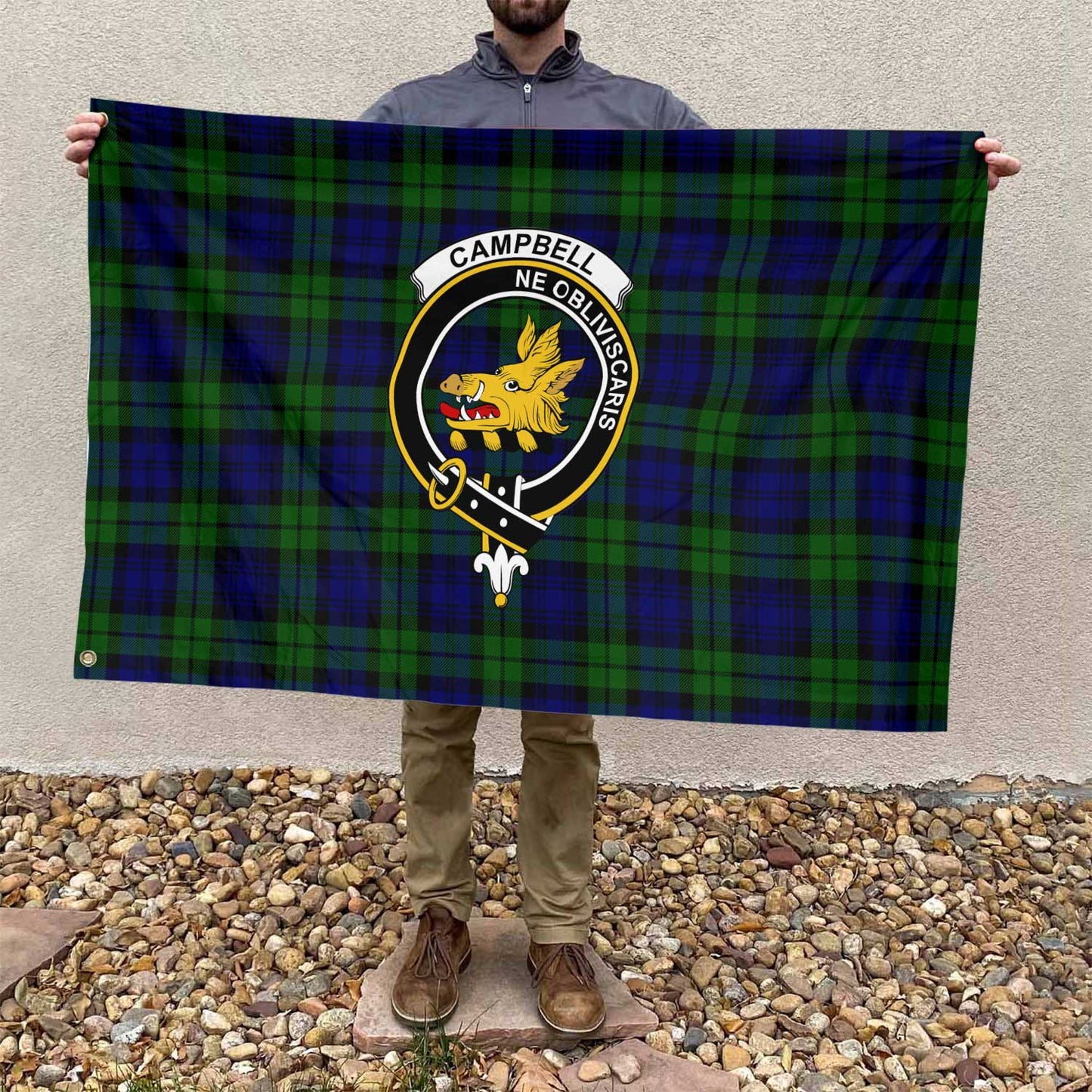 Clan Campbell Tartan Flag 1 Crest And Plaid Basic Style Tartan House Flag Crest And Plaid Basic Style