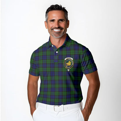 Clan Campbell Tartan Golf Men Polo Shirt Crest And Plaid Basic Style