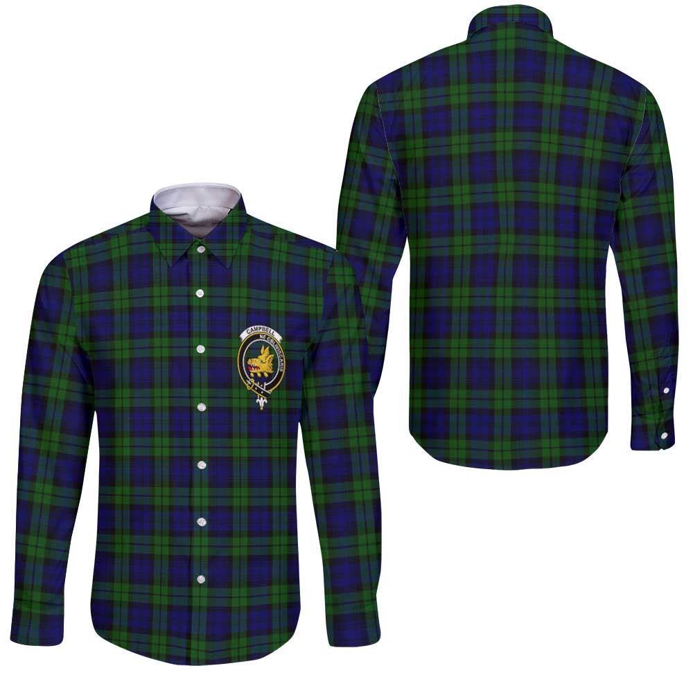 Clan Campbell Tartan Long Sleeve Button Shirt Crest And Plaid Basic Style