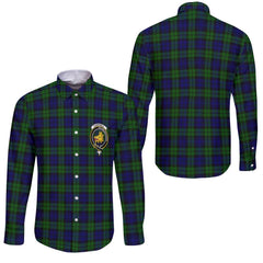 Clan Campbell Tartan Long Sleeve Button Shirt Crest And Plaid Basic Style