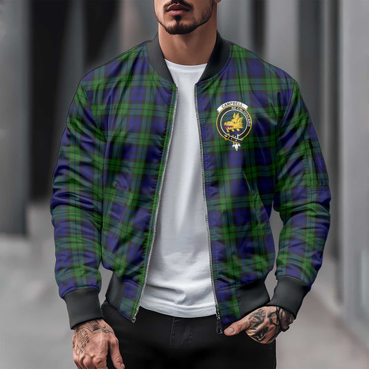 Clan Campbell Tartan Men Bomber Jacket Crest And Plaid Basic Style