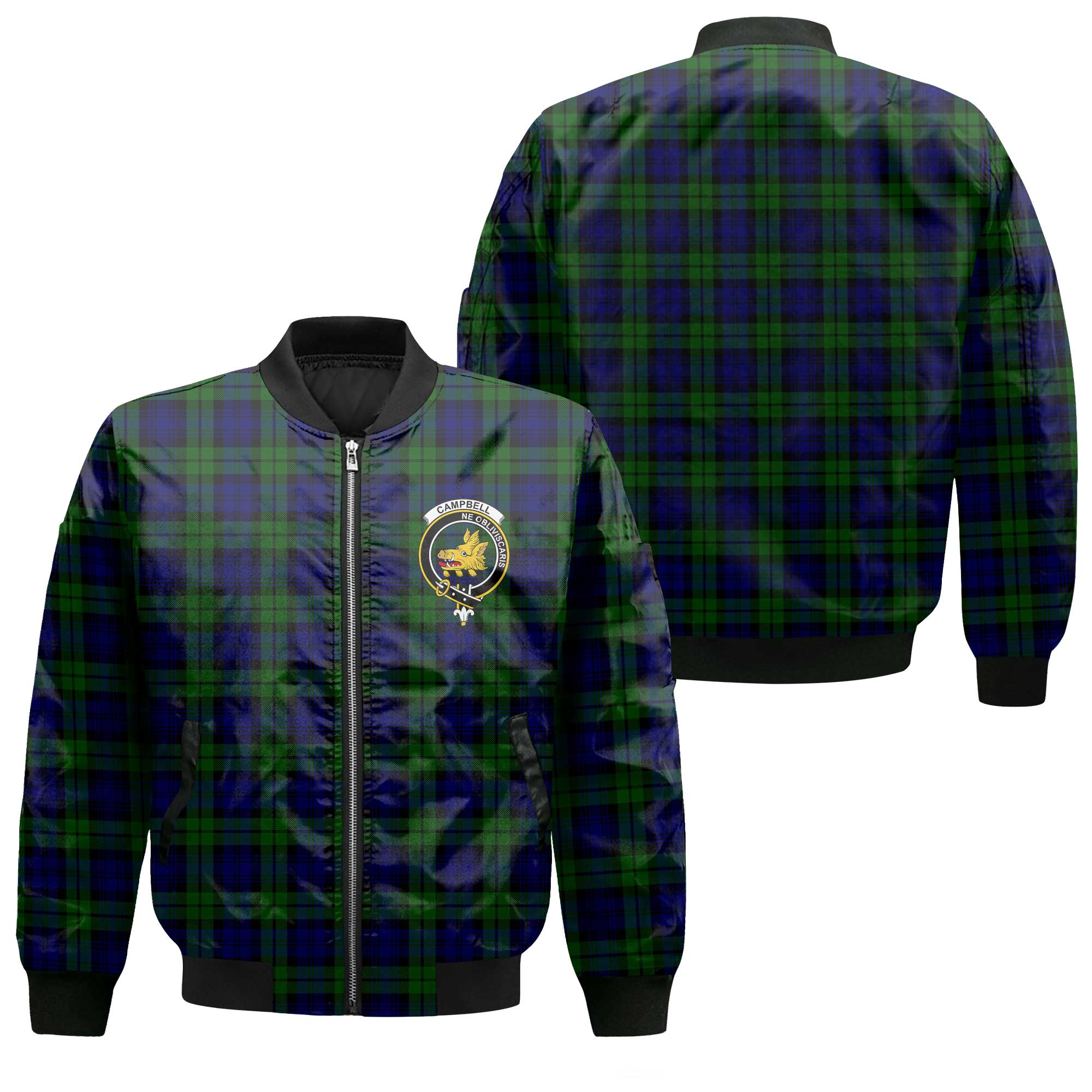 Clan Campbell Tartan Women Bomber Jacket Crest And Plaid Basic Style