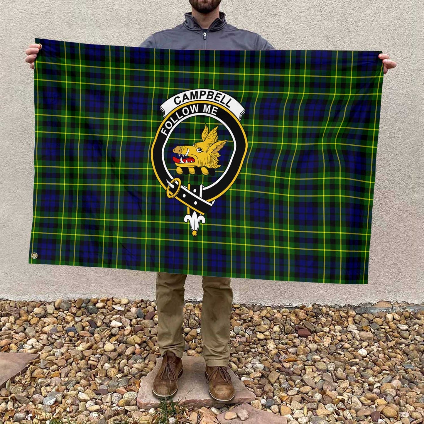 Clan Campbell Of Breadalbane Tartan Flag 1 Crest And Plaid Basic Style Tartan House Flag Crest And Plaid Basic Style