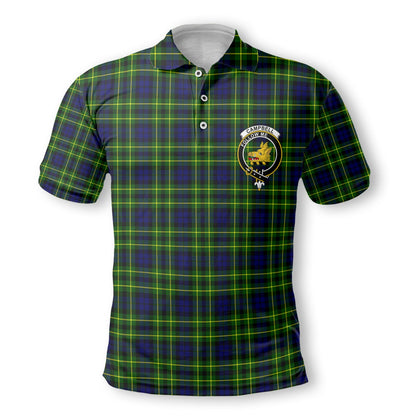 Clan Campbell Of Breadalbane Tartan Golf Men Polo Shirt Crest And Plaid Basic Style