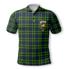 Clan Campbell Of Breadalbane Tartan Golf Men Polo Shirt Crest And Plaid Basic Style