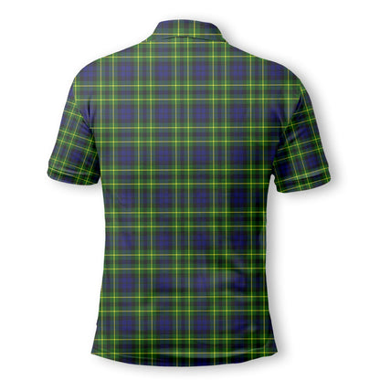 Clan Campbell Of Breadalbane Golf Men Polo Shirt Crest And Plaid Basic Style