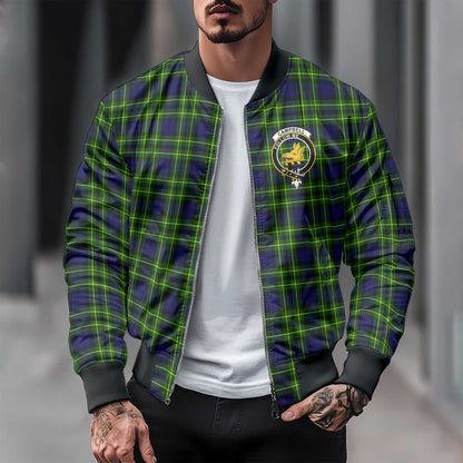 Clan Campbell Of Breadalbane Tartan Men Bomber Jacket Crest And Plaid Basic Style