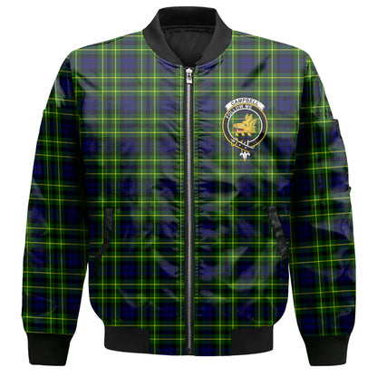 Clan Campbell Of Breadalbane Tartan Men Bomber Jacket Crest And Plaid Basic Style