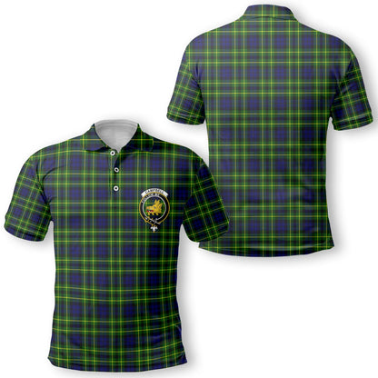 Clan Campbell Of Breadalbane Tartan Men Polo Shirt Crest And Plaid Basic Style