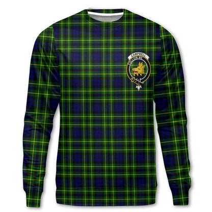 Clan Campbell Of Breadalbane Tartan Men Sweatshirt Crest And Plaid Basic Style