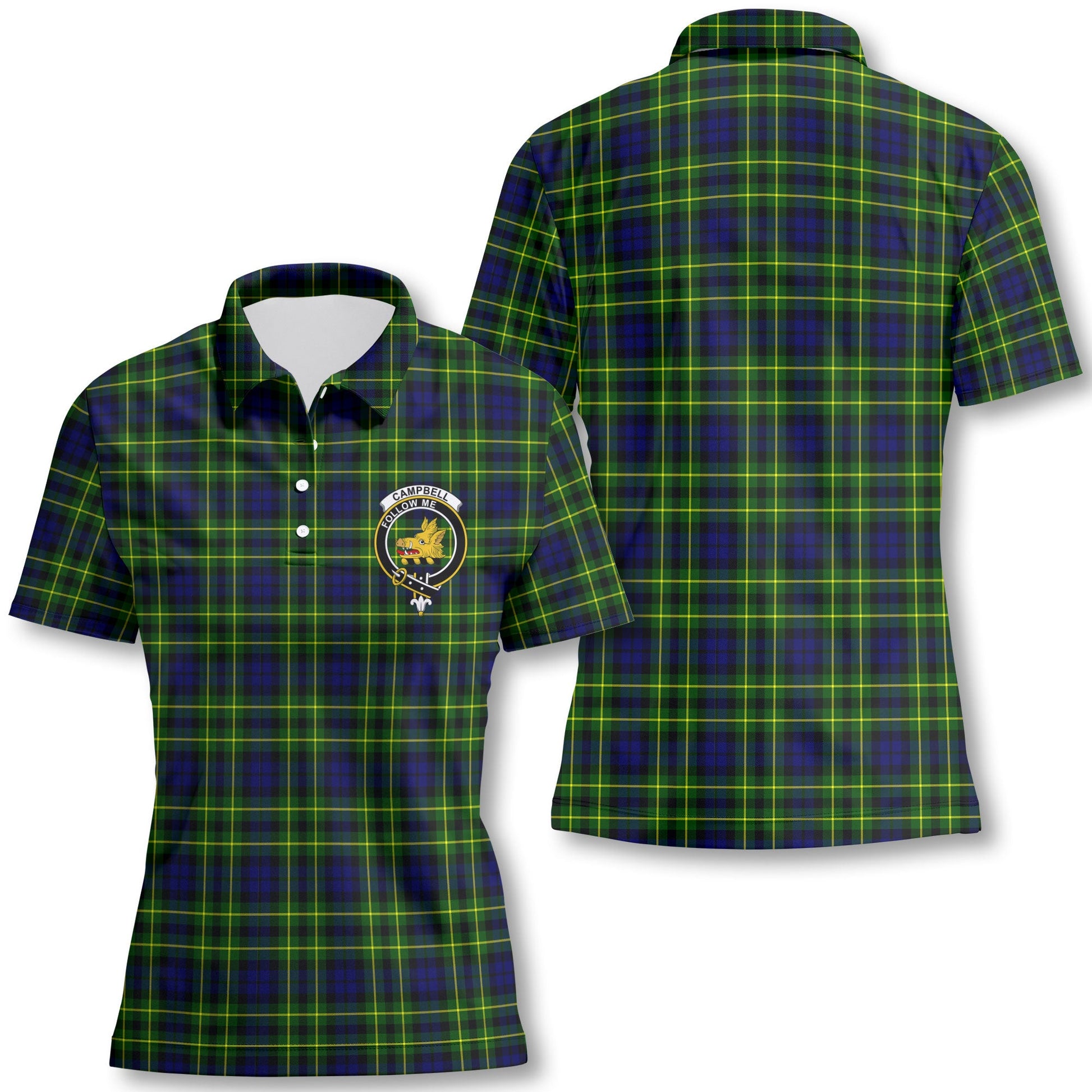 Clan Campbell Of Breadalbane Women Polo Shirt Crest And Plaid Basic Style