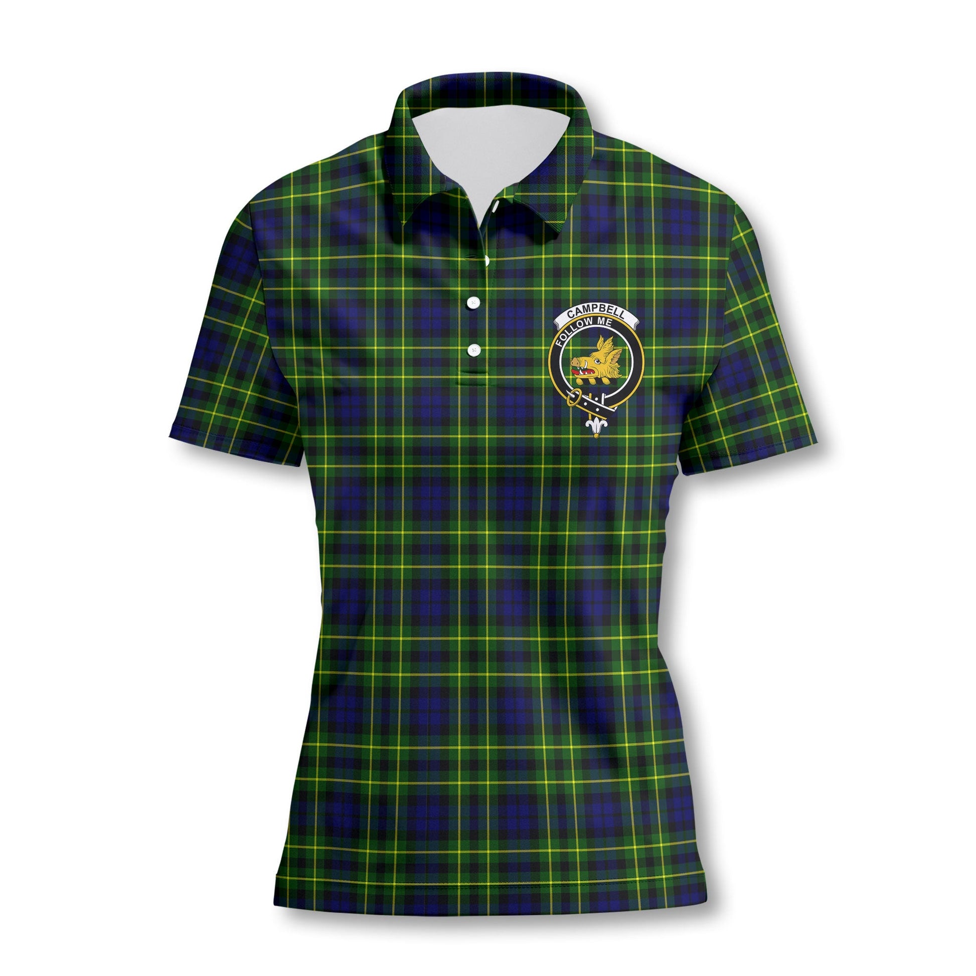 Clan Campbell Of Breadalbane Women Polo Shirt Crest And Plaid Basic Style