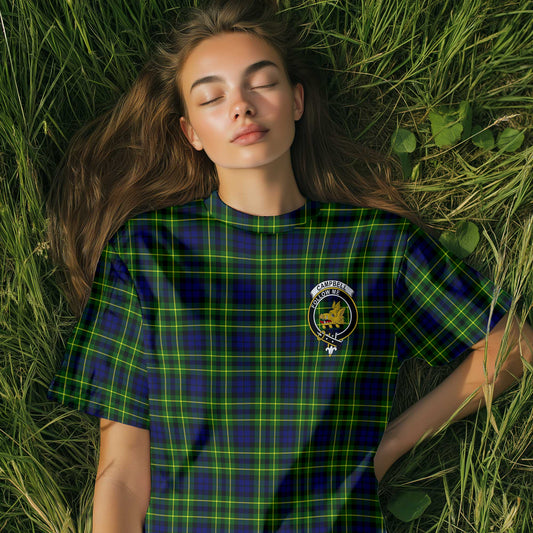 Clan Campbell Of Breadalbane Tartan Women T Shirt Crest And Plaid Basic Style