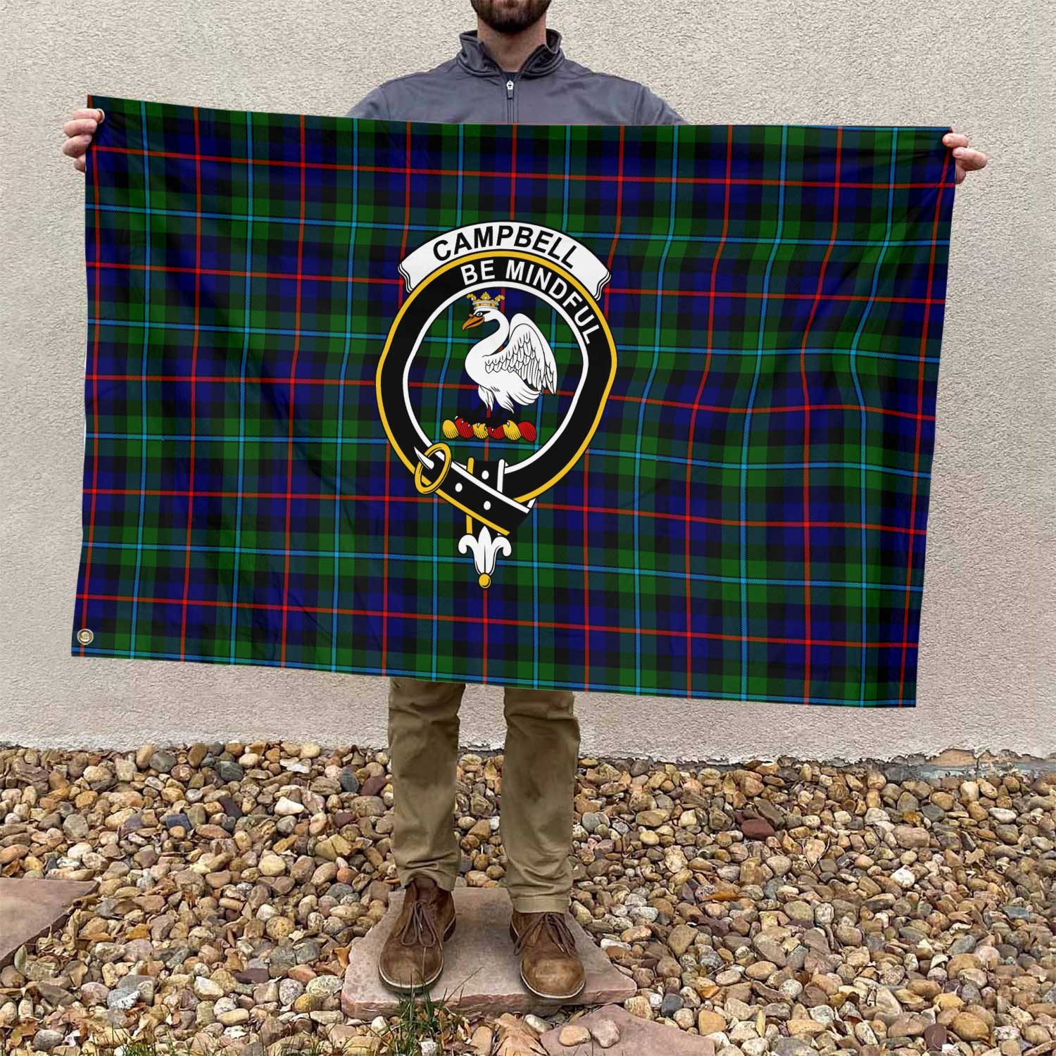 Clan Campbell Of Cawdor Tartan Flag 1 Crest And Plaid Basic Style Tartan House Flag Crest And Plaid Basic Style