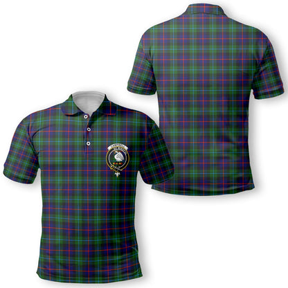 Clan Campbell Of Cawdor Tartan Golf Men Polo Shirt Crest And Plaid Basic Style