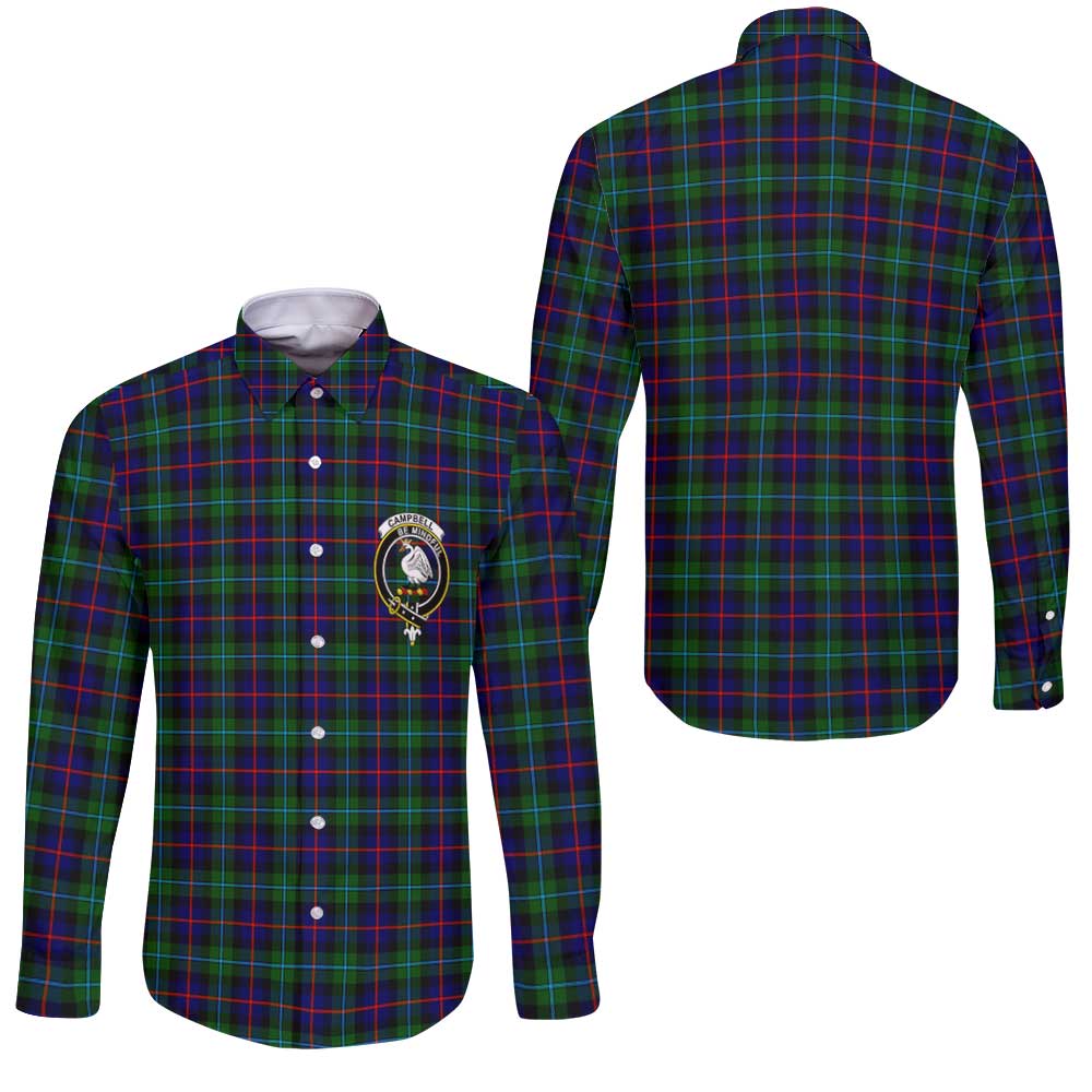 Clan Campbell Of Cawdor Tartan Long Sleeve Button Shirt Crest And Plaid Basic Style