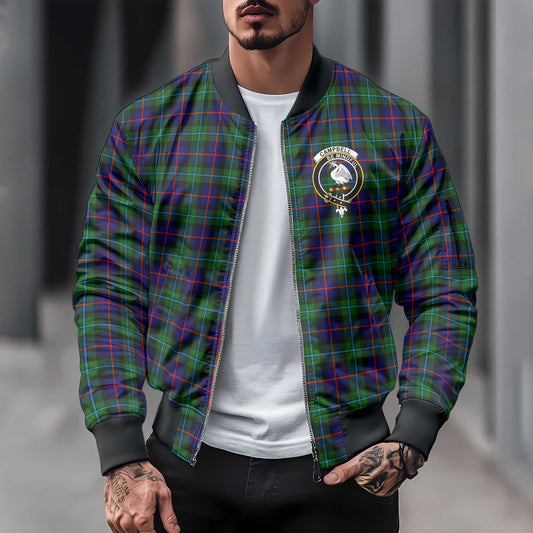 Clan Campbell Of Cawdor Tartan Men Bomber Jacket Crest And Plaid Basic Style