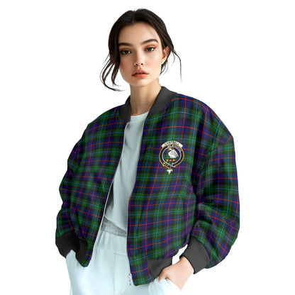 Clan Campbell Of Cawdor Tartan Women Bomber Jacket Crest And Plaid Basic Style