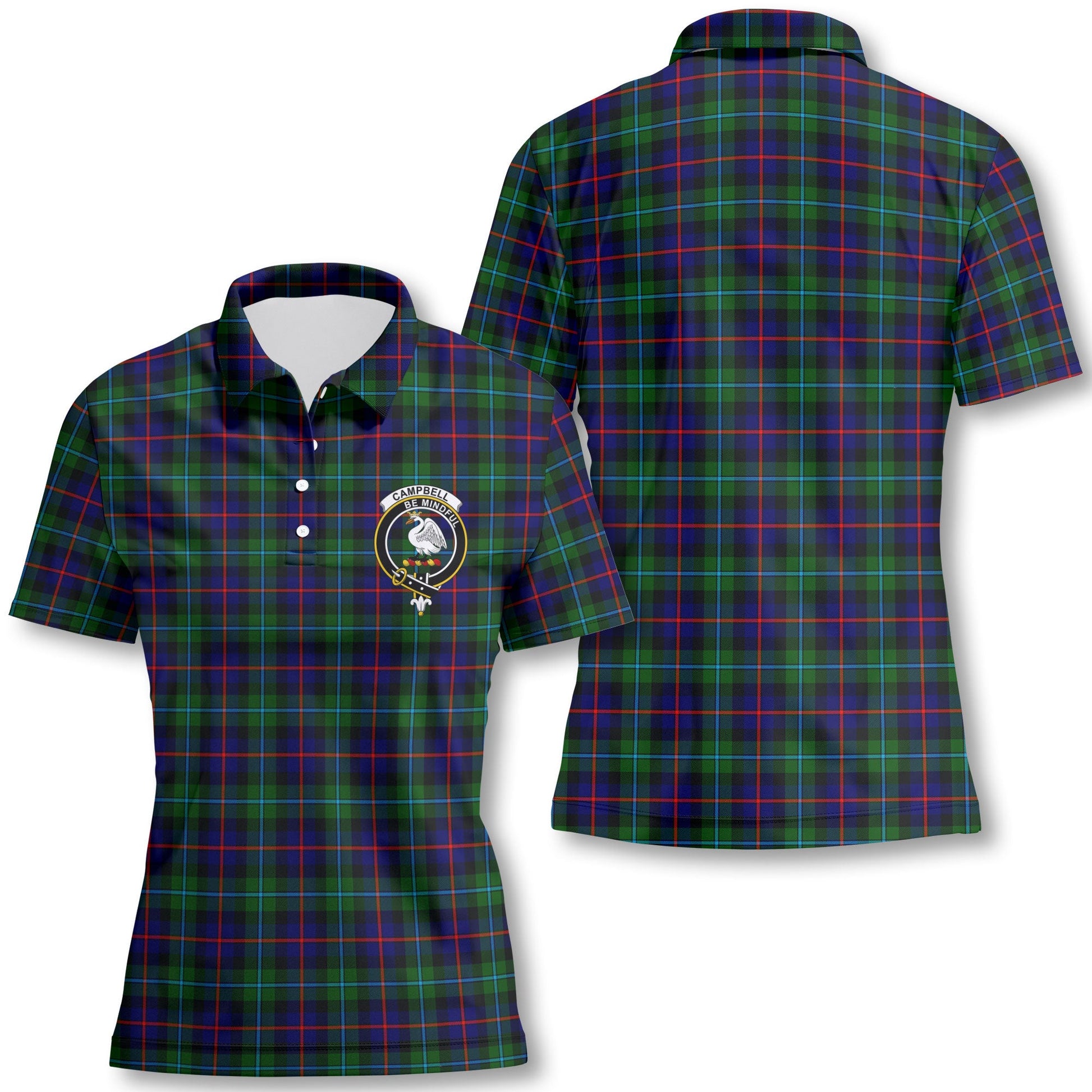 Clan Campbell Of Cawdor Tartan Women Polo Shirt Crest And Plaid Basic Style