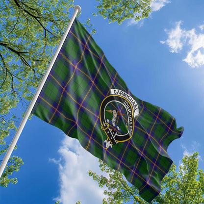 Clan Carmichael Tartan Flag Crest And Plaid Basic Style