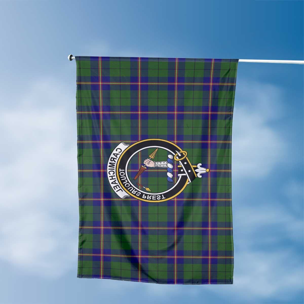 Clan Carmichael Tartan Flag Crest And Plaid Basic Style