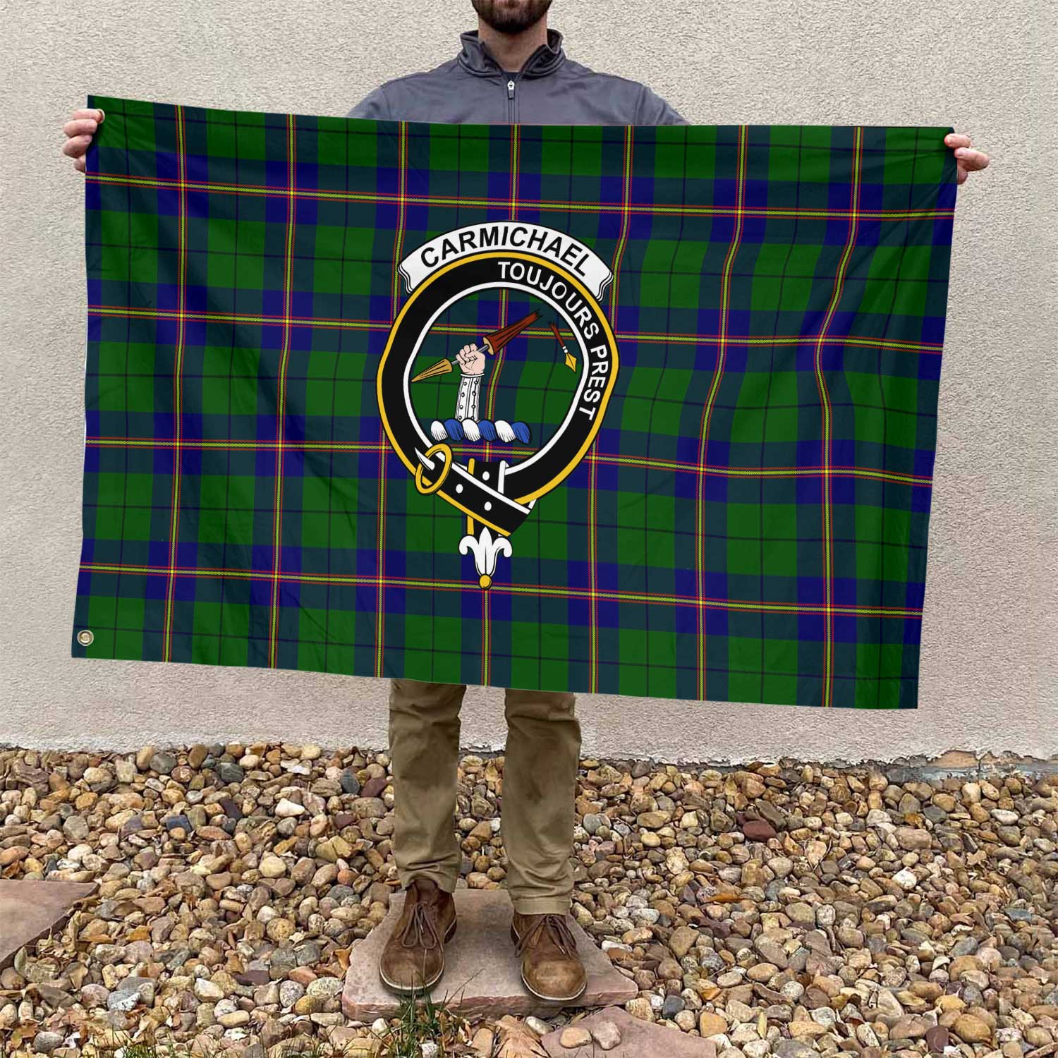 Clan Carmichael Tartan Flag 1 Crest And Plaid Basic Style Tartan House Flag Crest And Plaid Basic Style