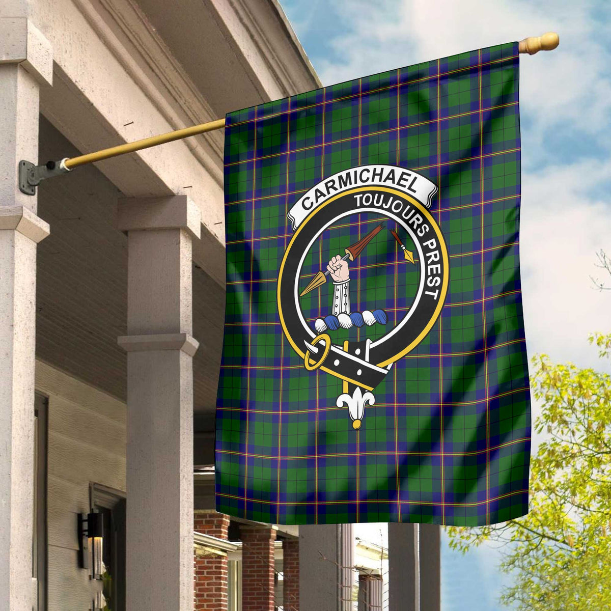 Clan Carmichael Tartan Garden Flag Crest And Plaid Basic Style