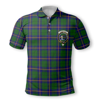 Clan Carmichael Tartan Golf Men Polo Shirt Crest And Plaid Basic Style