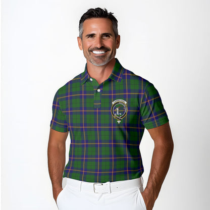 Clan Carmichael Tartan Golf Men Polo Shirt Crest And Plaid Basic Style