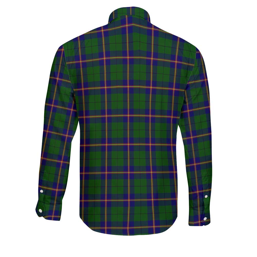 Clan Carmichael Tartan Long Sleeve Button Shirt Crest And Plaid Basic Style