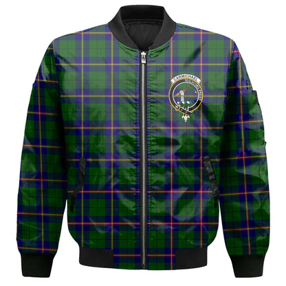 Clan Carmichael Tartan Men Bomber Jacket Crest And Plaid Basic Style