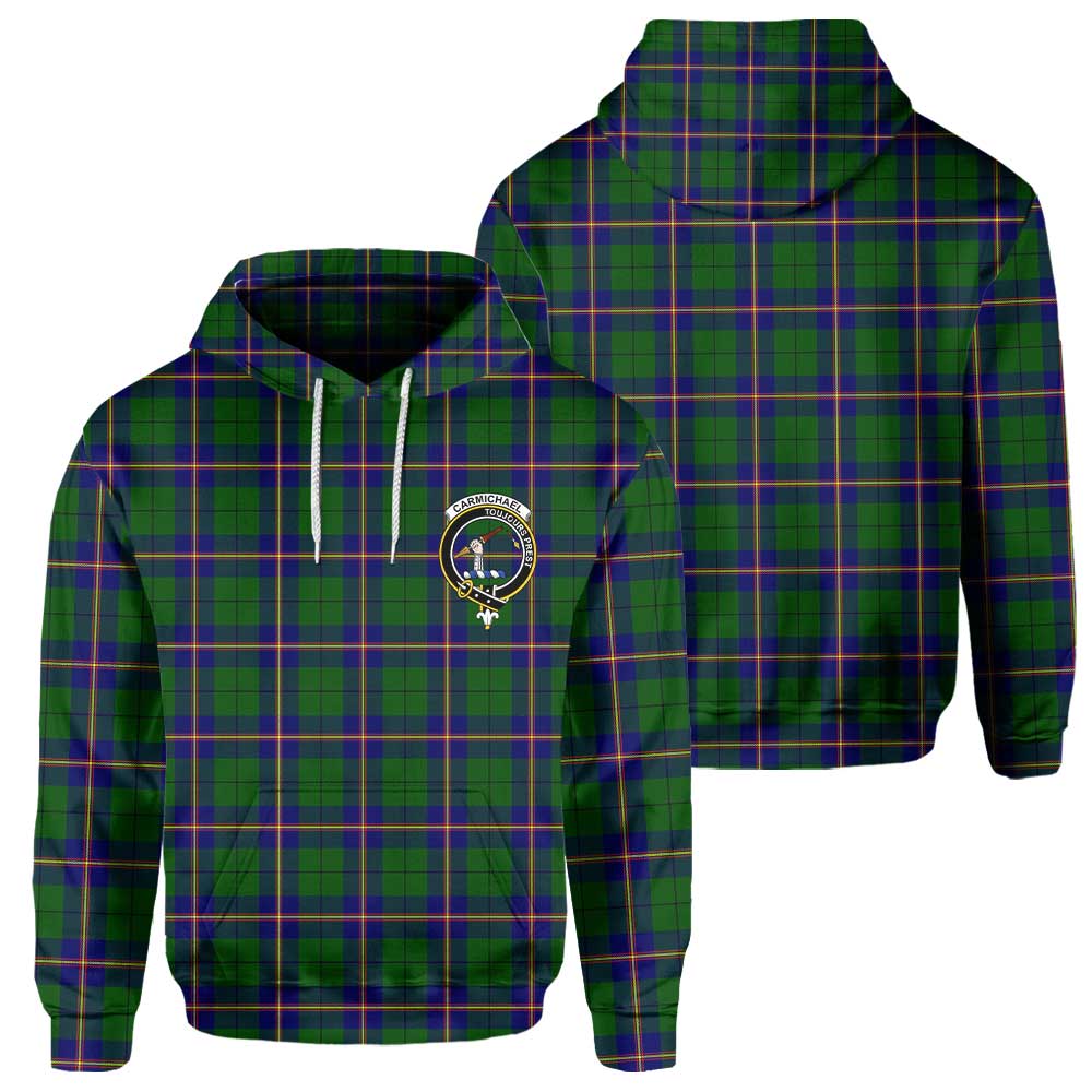 Clan Carmichael Tartan Men Hoodie Crest And Plaid Basic Style