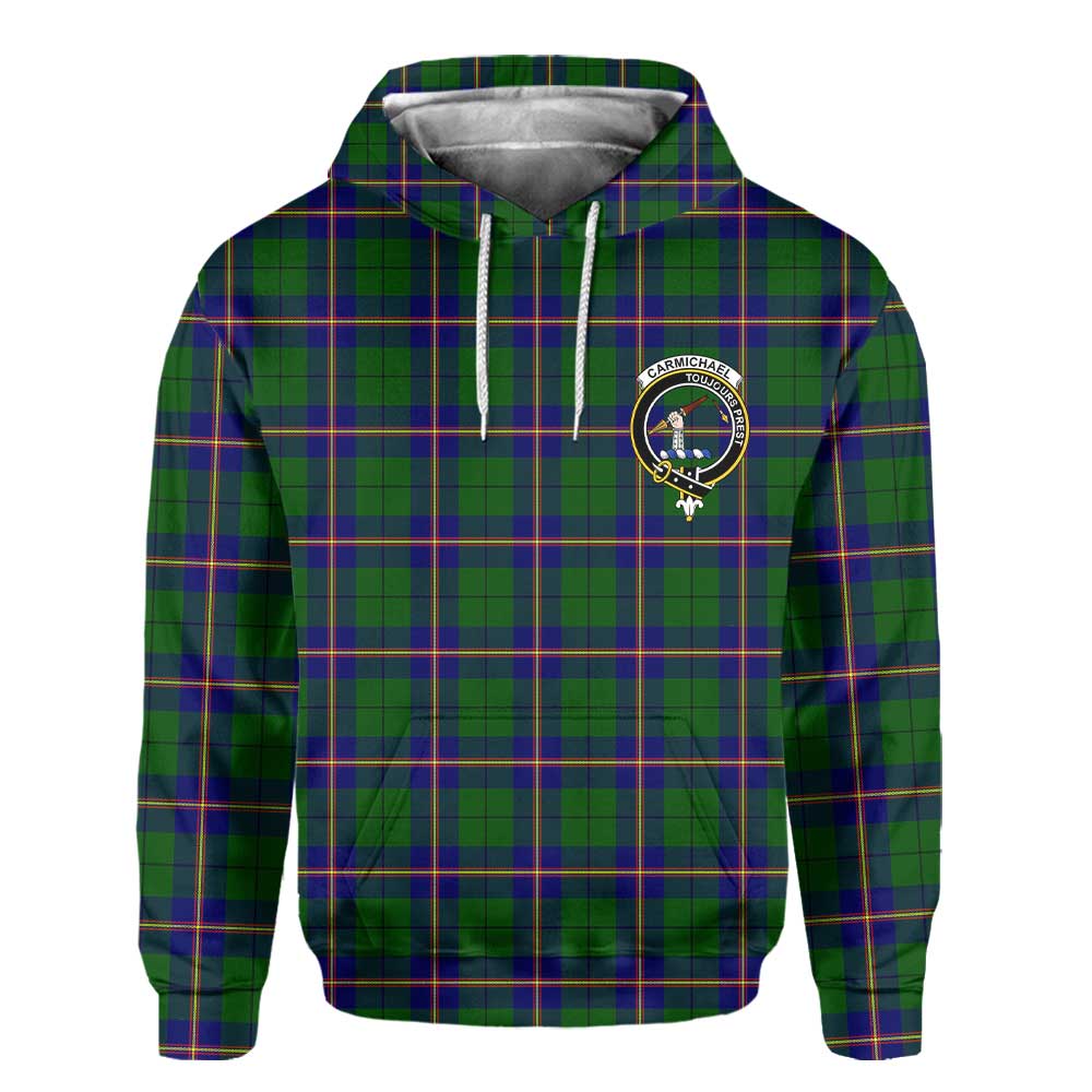 Clan Carmichael Tartan Men Hoodie Crest And Plaid Basic Style