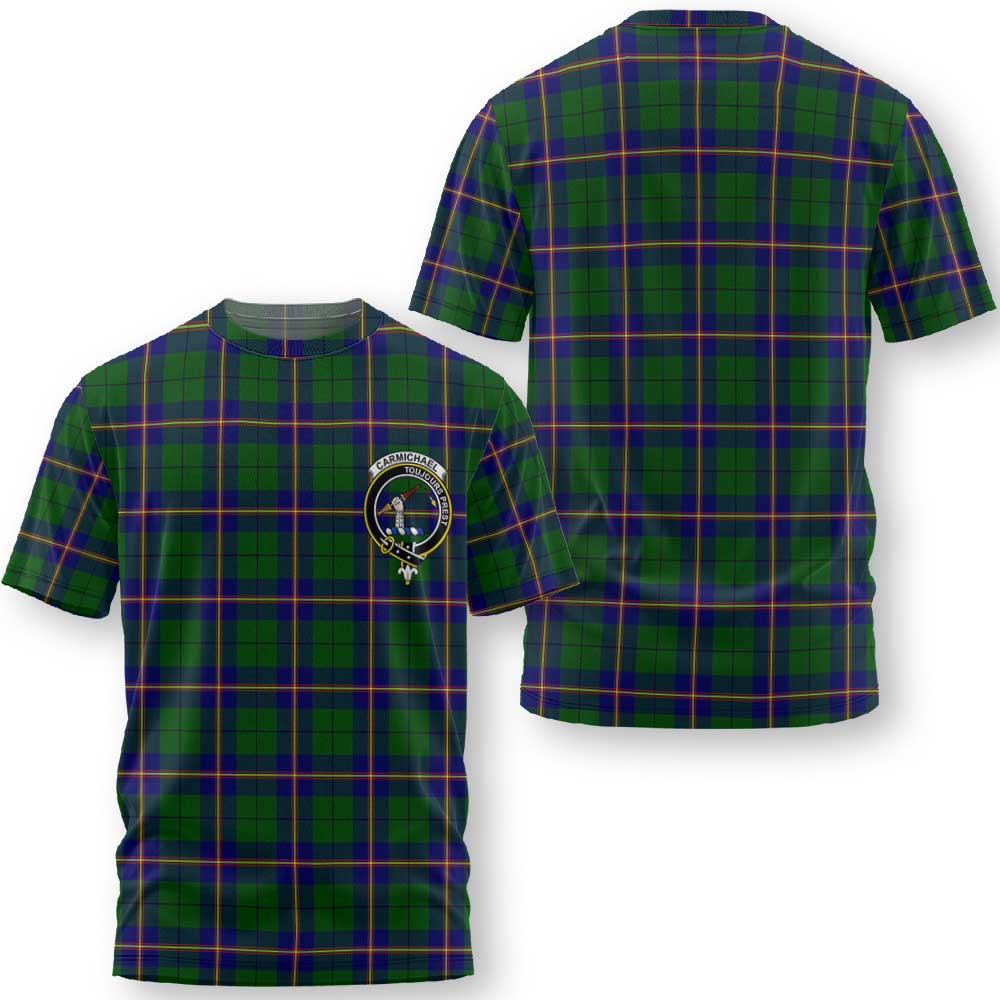 Clan Carmichael Tartan Men T Shirt Crest And Plaid Basic Style