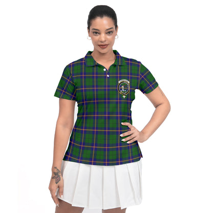 Clan Carmichael Tartan Women Polo Shirt Crest And Plaid Basic Style