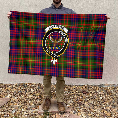 Clan Carnegie Tartan Flag Crest And Plaid Basic Style