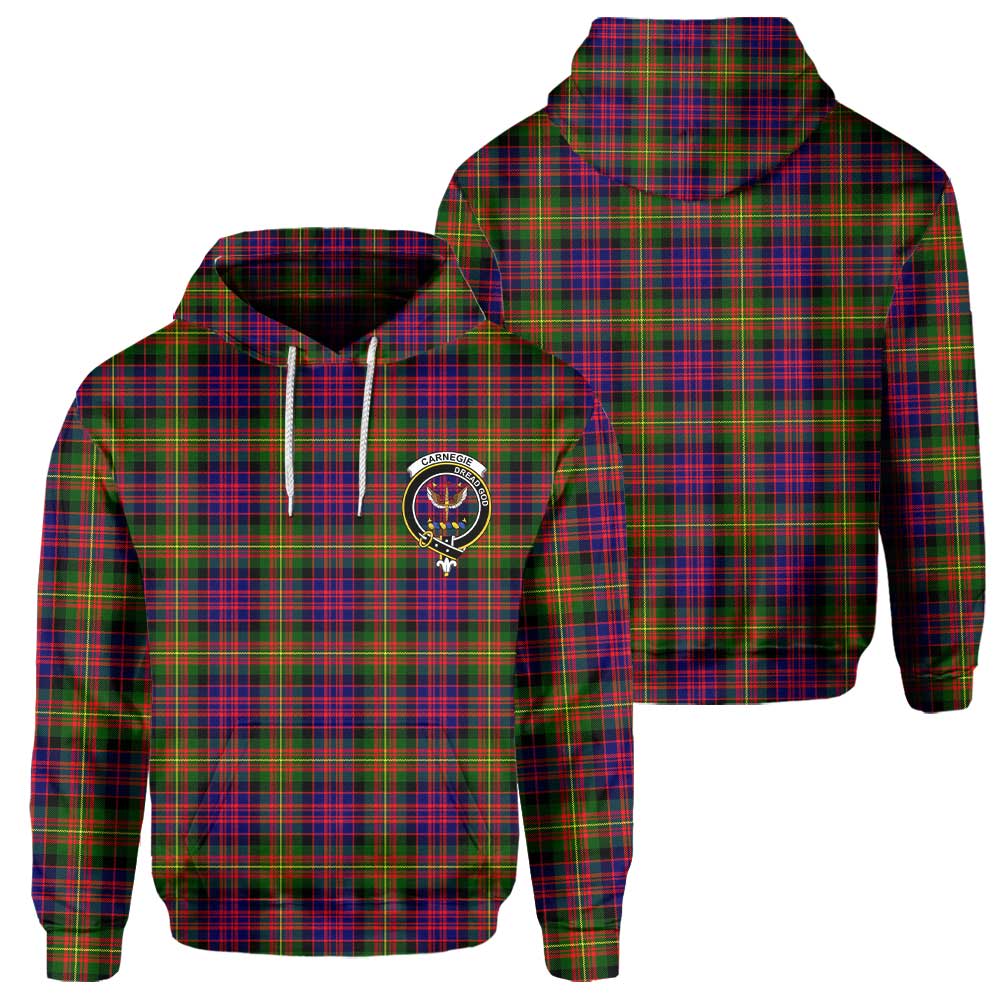 Clan Carnegie Tartan Men Hoodie Crest And Plaid Basic Style