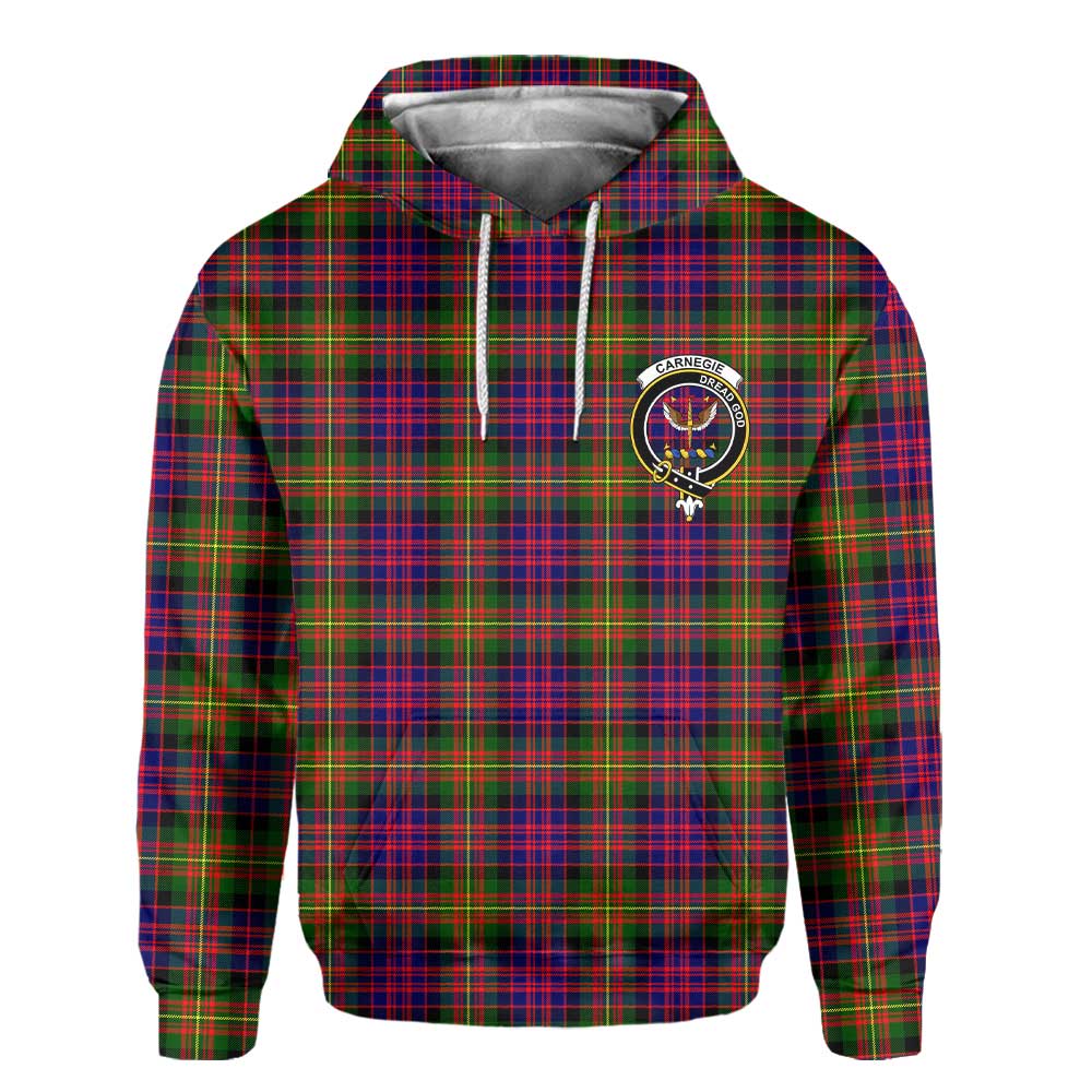 Clan Carnegie Tartan Men Hoodie Crest And Plaid Basic Style